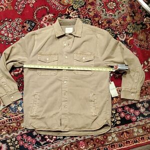 True Grit Khaki Button-Up Shirt Jacket